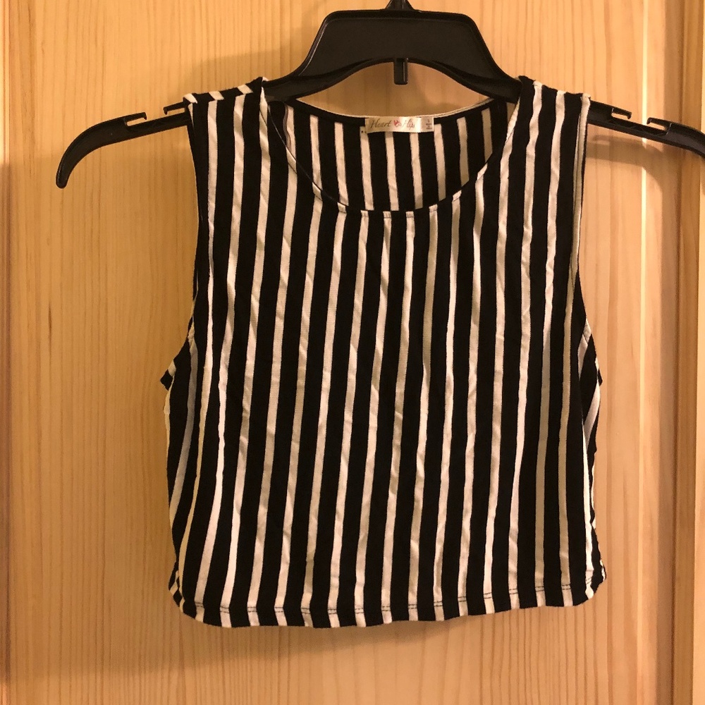 Striped crop pants set